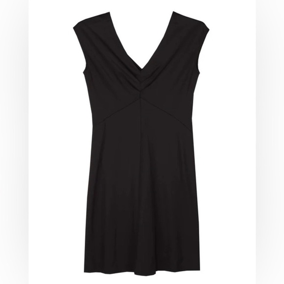Patagonia Worn Wear Women’s Black V Neck Short Sleeve Mini Bandha Dress Small - Picture 1 of 7